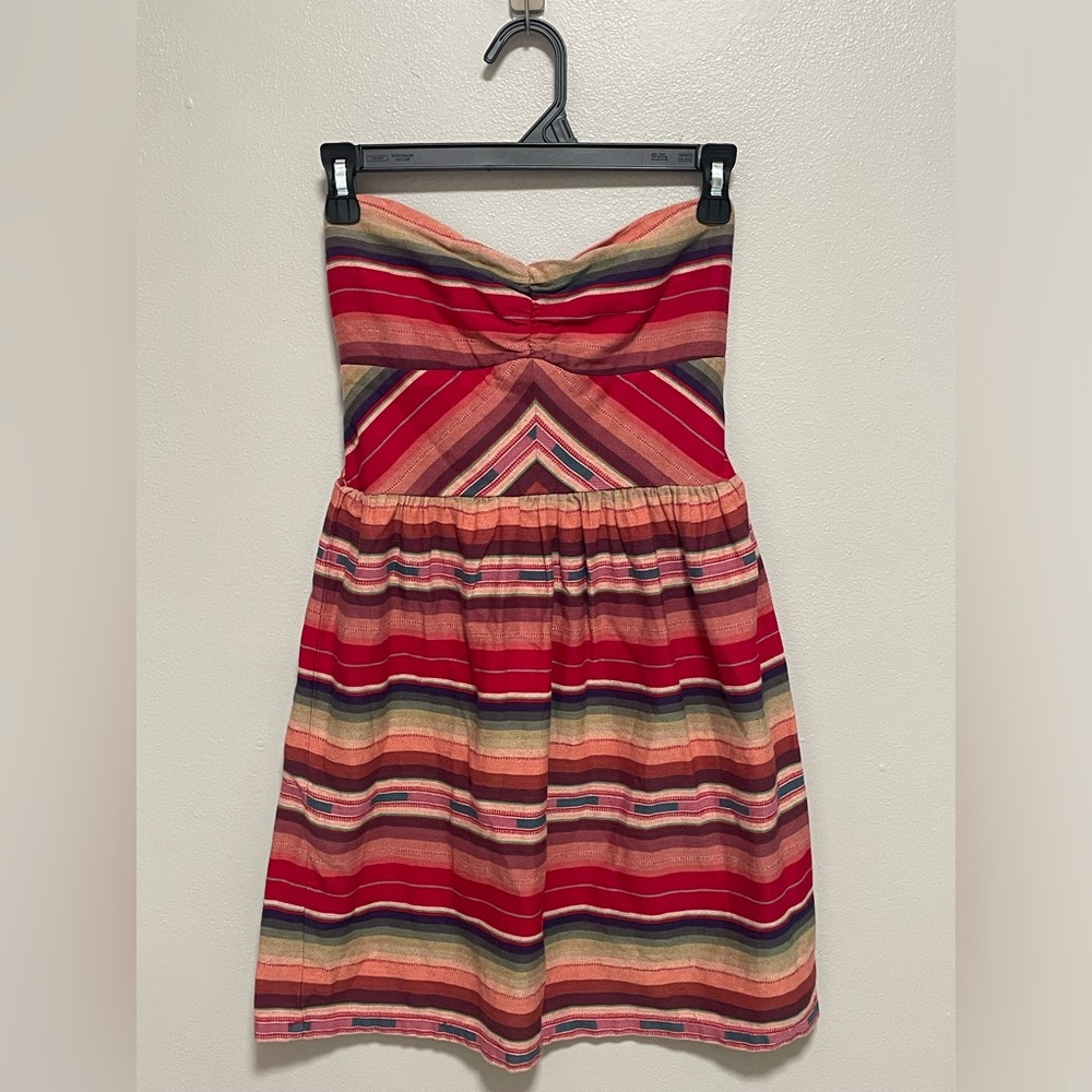Roxy Red and Pink Strapless Sundress